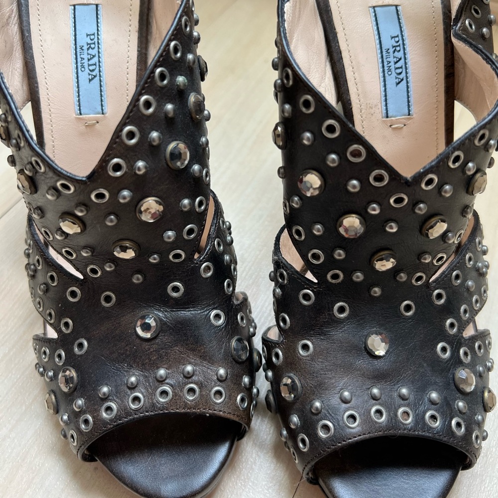 PRADA Studded Leather Heels